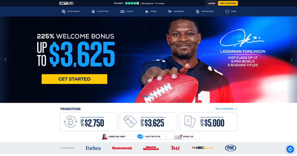 Screenshot of BetUS casino\'s lobby