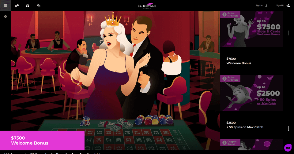 Screenshot of El Royale casino's lobby